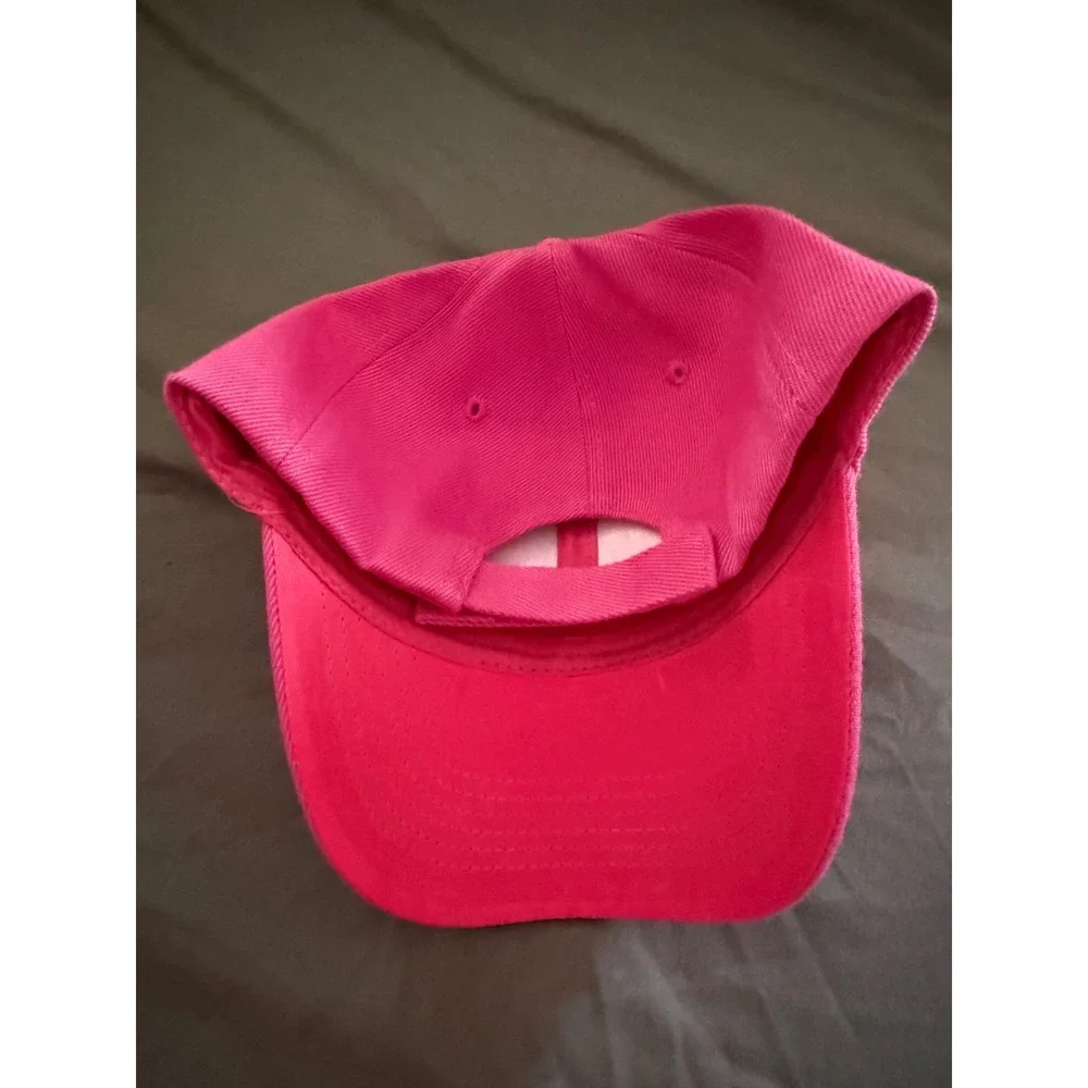 Hot Pink Baseball Cap Wool Blend Adjustable Hook and Loop Hat Magenta